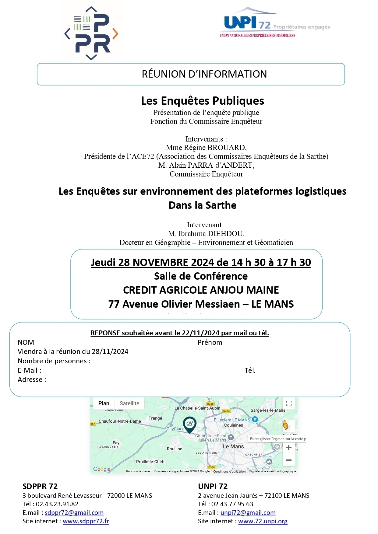 REUNION INFORMATION LES ENQUETES PUBLIQUES 28 11 2024